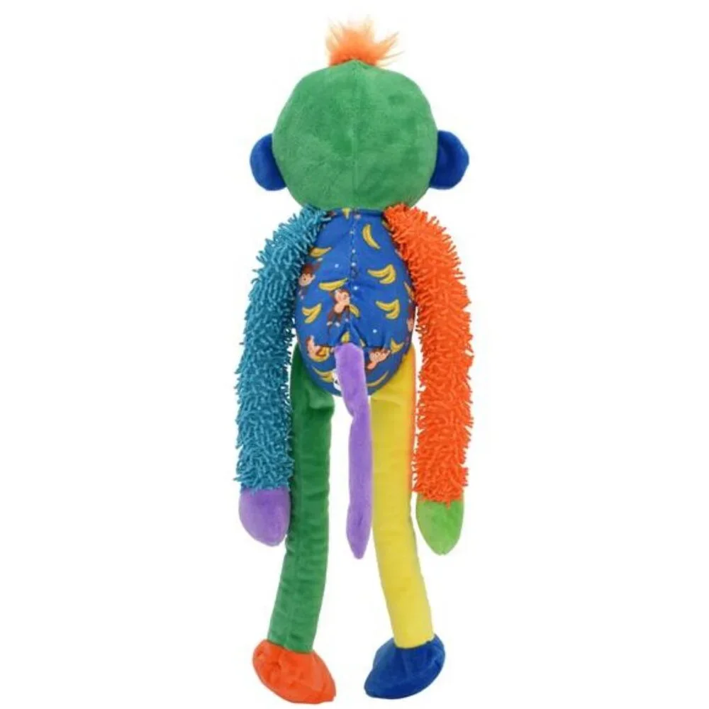 Multicrew Monkey Plush Dog Toy, Six Squeakers, 18